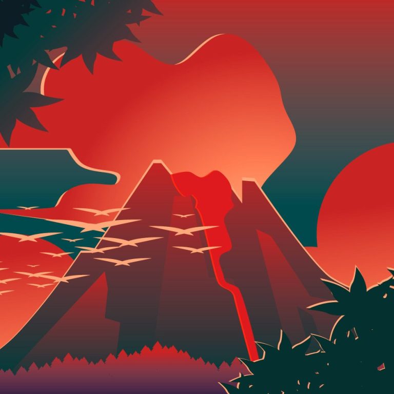 Red Volcano Volcano art by laphotospot